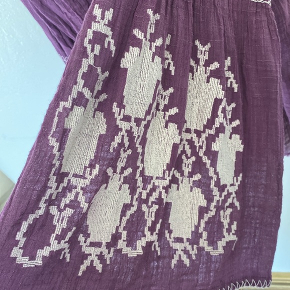 New Free People✨Rosewood Embroidered Tunic Blouse - Purple - Picture 5 of 5